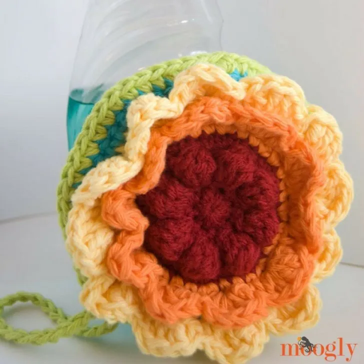 Rainbow Flower Scrubby Dishcloth