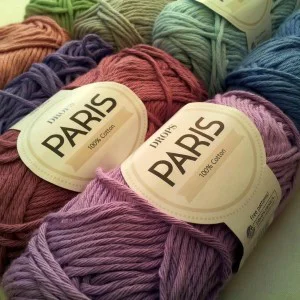 Simple Crochet Flower Drops Paris Cotton Yarn