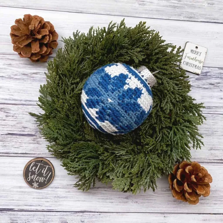Puff Stitch Crochet Christmas Ornament