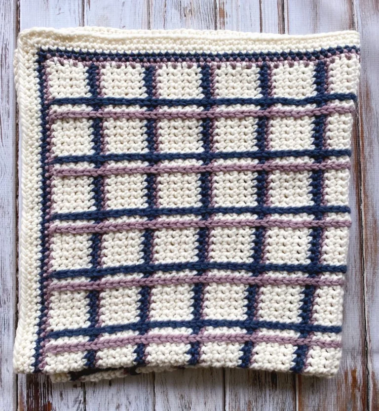 Tartan Plaid Blanket – Free Crochet Pattern