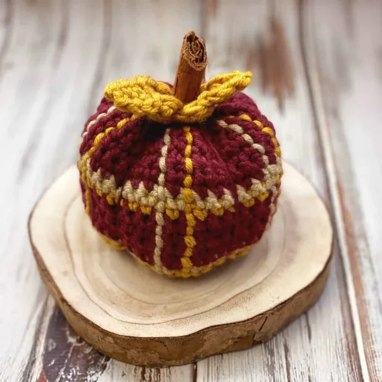 Tartan Plaid Crochet Pumpkin Pattern