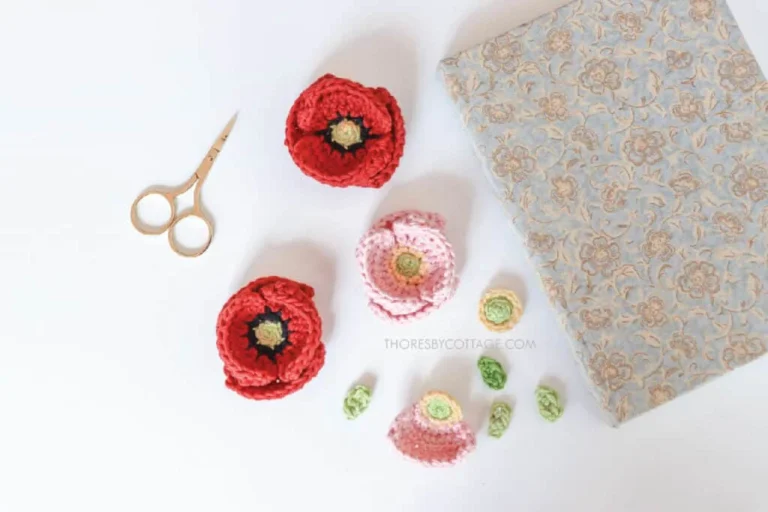 Free crochet poppy pattern | crochet flower pattern