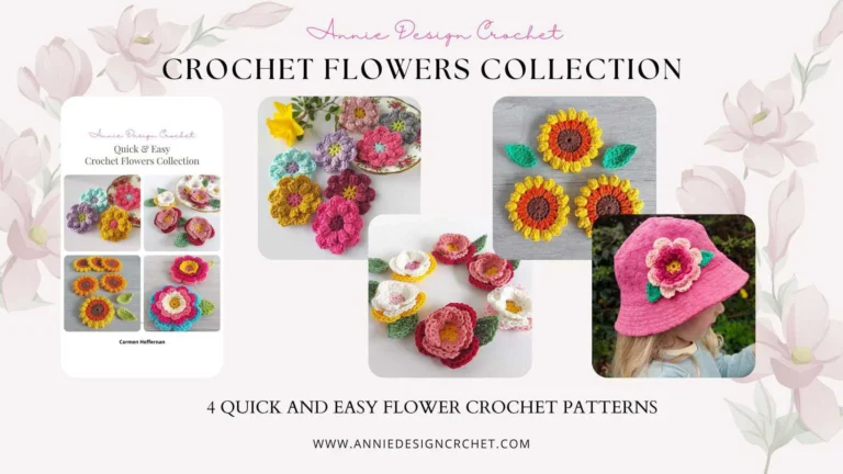 Blooming Crochet Flowers and Leaves